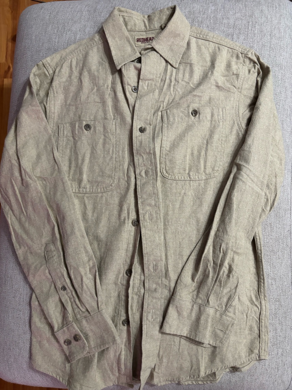 RedHead Men's Long-Sleeve Button-Up Shirt Jacket in beige